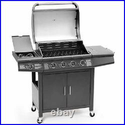 CosmoGrill 4+1 Deluxe Gas BBQ Black Barbecue Grill incl Side Burner Model- 93411