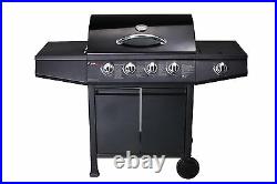 CosmoGrill 4+1 Outdoor Gas BBQ Black Barbecue Grill Side Burner D48
