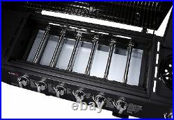 CosmoGrill 6+1 Outdoor Gas Burner Grill BBQ Barbecue WithSide Burner- Black (D68)