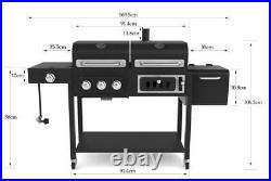 CosmoGrill Barbecue DUO Gas Grill + Charcoal Smoker Portable BBQ