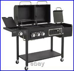 CosmoGrill Barbecue DUO Gas Grill + Charcoal Smoker Portable BBQ