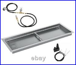 DIY Gas Fire Pit Kit 36 x 12 Stainless Steel FREE UK NEXT DAY DELIVERY