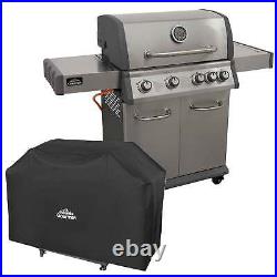 Dellonda 4+1 Burner Deluxe Gas BBQ Grill, Stainless Steel, Side Burner, Cover