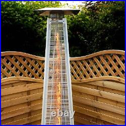 Dellonda Pyramid Gas Patio Heater 13kW Commercial/Garden Use, Stainless Steel