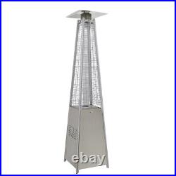 Dellonda Pyramid Tall Gas Patio Heater 13kW Commercial/Garden Stainless Steel