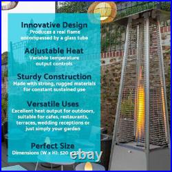 Dellonda Pyramid Tall Gas Patio Heater 13kW Commercial/Garden Stainless Steel