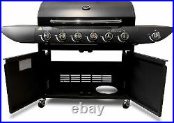 Deluxe Gas BBQ 6+1 Barbecue Grill with Side Burner Garden Outdoor