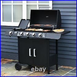 Deluxe Gas BBQ Grill Stainless Steel 4 Burner + 1 Side Outdoor Barbecue Party