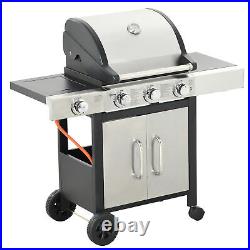 Deluxe Gas Barbecue Grill 3+1 Burner Garden BBQ Large Cooking Area Side Burner