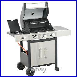 Deluxe Gas Barbecue Grill 3+1 Burner Garden BBQ Large Cooking Area Side Burner