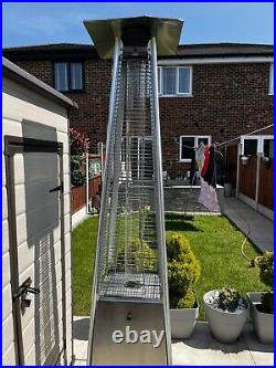 ElectrIQ Pyramid Flame Tower Outdoor Gas Patio Heater Stainless Steel