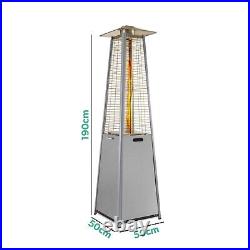 ElectriQ Pyramid Flame Tower Outdoor Gas Patio Heater Stainless Stee EQODHFTSS