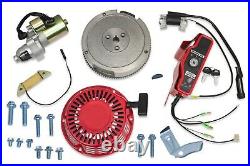 Electric Starter Motor Kit For Honda GX240 GX270 Flywheel Ignition Box Recoil