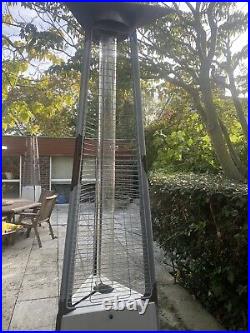 Falo Gas Pyramid Patio Heater Outdoor Garden Stainless Steel Wheels