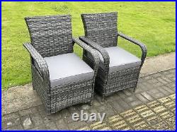 Fimous 4-6 Seater Rattan Garden Furniture Gas Fire Pit Dining Table And Chair