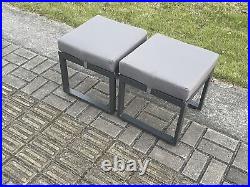 Fimous Aluminium Dark Grey 12 Seater Garden Furniture Gas Fire Pit Dining Set