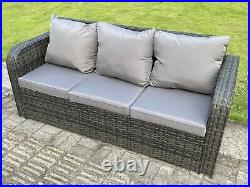 Fimous Rattan Garden Furniture Set Reclining Gas Fire Pit Dining Table 12 Option