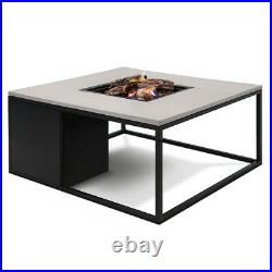 Fire Pit Gas Table 100cm Brand New Designer Black or White Teak