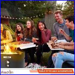 Firedrum Outdoor Portable Gas Fire Pit-13KW Patio Heater with Lid, Fast Ignition