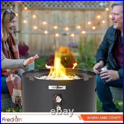 Firedrum Outdoor Portable Gas Fire Pit-13KW Patio Heater with Lid, Fast Ignition