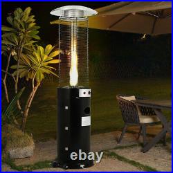 Flame Gas Patio Heater 13kW Black Cylindrical Outdoor Heating