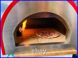 Forno a Legna per Pizza in Acciaio GAS/LEGNO Barbecue Giardino con Refrettario