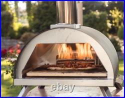 Forno per pizza Bi-Fuel Gas/Legno/Pellet Acciaio Inox Pietra Refrettaria 500°