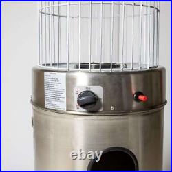 Free Standing Circle Flame Gas Patio Heater Stainless Steel by Heatlab 13KW