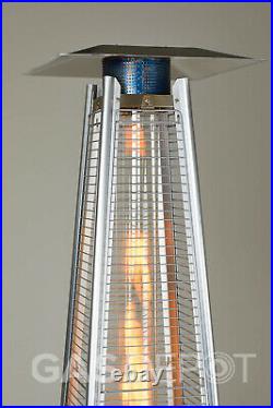 GRADE A REALGLOW Stainless Steel Edition 13kKW Real Flame Pyramid Patio Heater