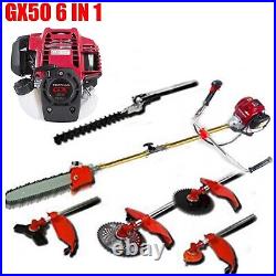 GX50 four strokes 6 in 1 chainsaw brush cutter weed trimmer gas garden tool