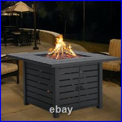 Garden Gas Fire Pit with Lava Rock Heating Burner Outdoor Patio Table Firepit CE