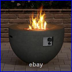 Garden Gas Fire Pit with Lava Rock Heating Firepit Brazier Stove Patio Heater UK
