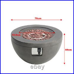 Garden Gas Fire Pit with Lava Rock Heating Firepit Brazier Stove Patio Heater UK