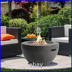 Garden Patio Gas Fire Pit Heater Round/Square Outdoor Table with Lava Rocks &Cover