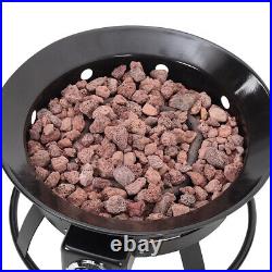 Garden Patio Gas Fire Pit Real Flame Firepit with Propane Regulator Vavle/Hose
