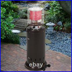 Garden Patio Heater Outdoor Yard Propane Gas Stove Warmer Brown Standing Wheeled