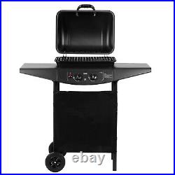 Gas BBQ Barbecue Outdoor Cooking 2 Burners Stainless Steel Large Grate Wheels UK