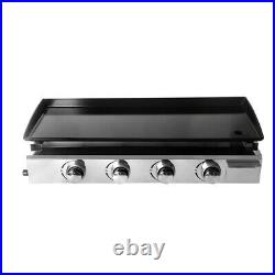 Gas BBQ Griddle LPG Plancha Hot Plate Barbecue Grill Enameled Cast Plate 84x34cm