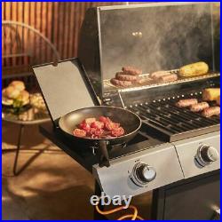 Gas BBQ Grill 4 + 1 Stainless Steel Burner Garden Yard Barbecue Cooker NON STICK