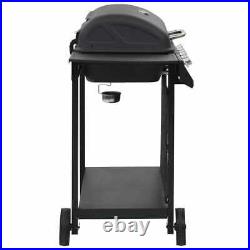 Gas BBQ Grill with 6 Cooking Zones Steel Black Garden Barbecue Functional Burner