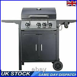 Gas Barbecue Grill 3+1 Burner Garden BBQ with Large Cooking Area