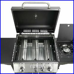 Gas Barbecue Grill 3+1 Burner Garden BBQ with Large Cooking Area