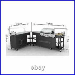 Gas Bbq Barbecue Outdoor Kitchen Stainless Steel 5 Burners Side Burner