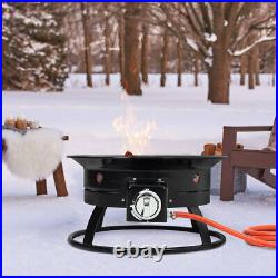 Gas Fire Bowl Round Firepit Outdoor Camping Propane Brazier Garden Patio Heater