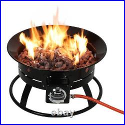 Gas Fire Bowl Round Firepit Outdoor Camping Propane Brazier Garden Patio Heater