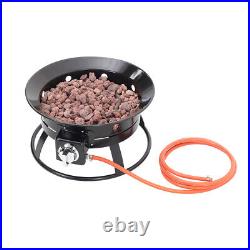 Gas Fire Pit Bowl Firepit with Lava Rocks Portable Outdoor Garden Patio Heater
