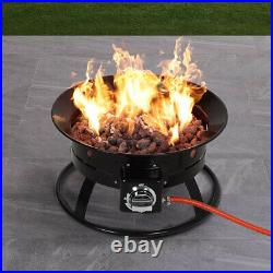Gas Fire Pit Bowl with Lava Rocks, Regulator & Hose- Outdoor Garden Patio Heater