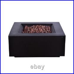 Gas Fire Pit Outdoor Premium XLarge SQUARE Steel + MGO with Rain Cover
