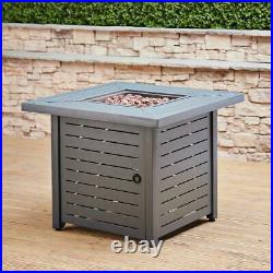 Gas Fire Pit with Lava Rocks and Protective Cover Fire Mountain