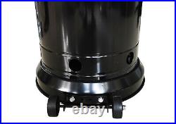 Gas Patio Heater 14KW Black Powder Coated Outdoor Wheeled Garden Heater Burner